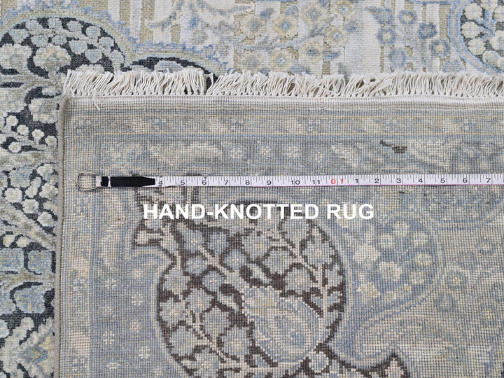 4'0" x 6'3" New Hand Knotted Blue Wool & Silk Rectangle Oriental Rug - MOA10259745