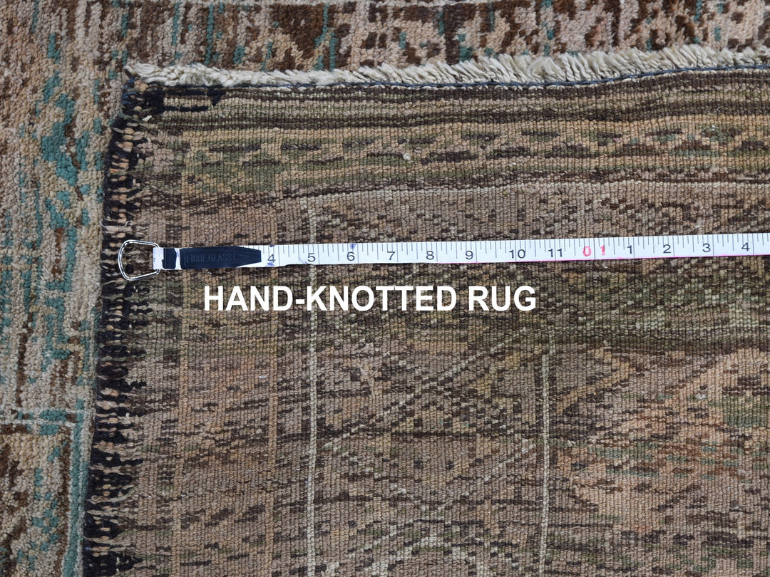 4'0" x 8'0" Vintage Hand Knotted Brown Wool Rectangle Oriental Rug - MOA10259770