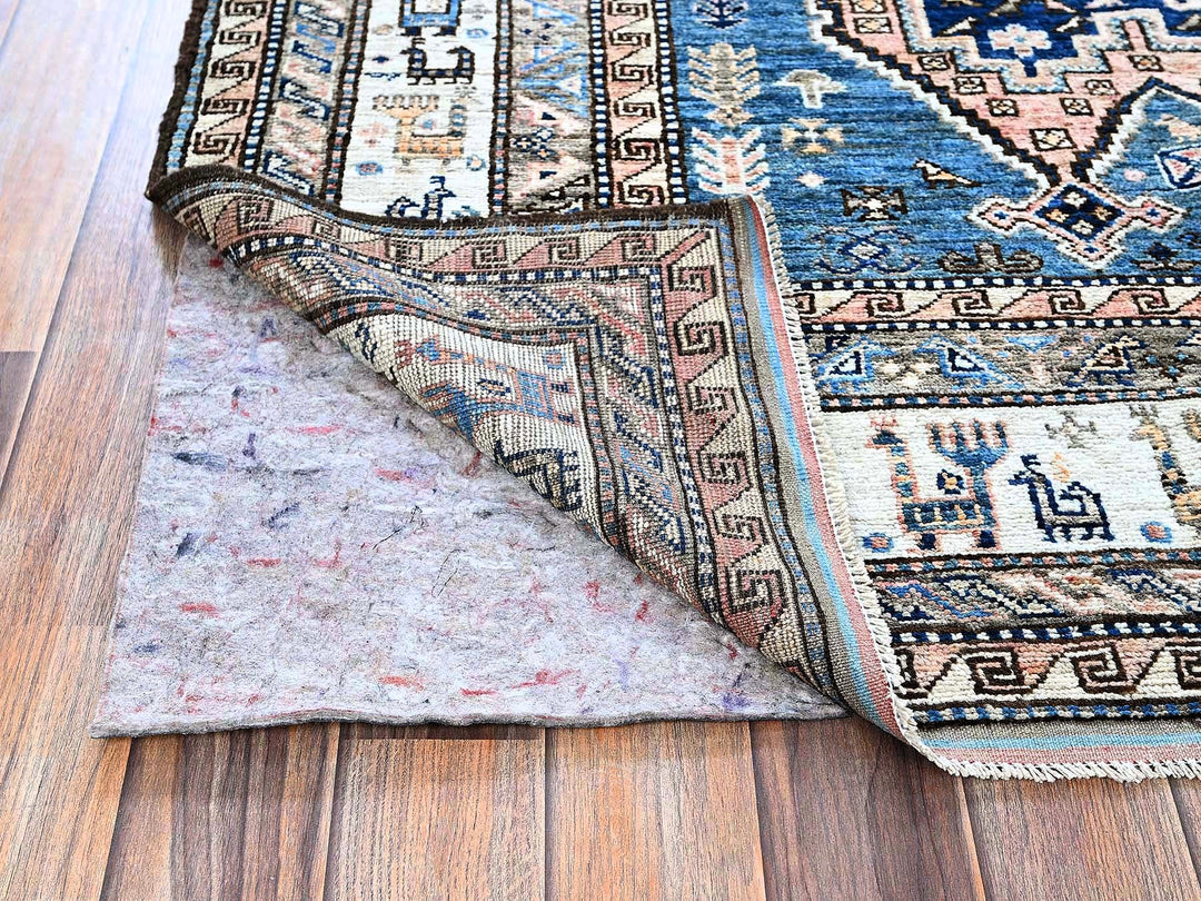 5'0" x 6'3" New Hand Knotted Pink Wool Rectangle Oriental Rug - MOA102597