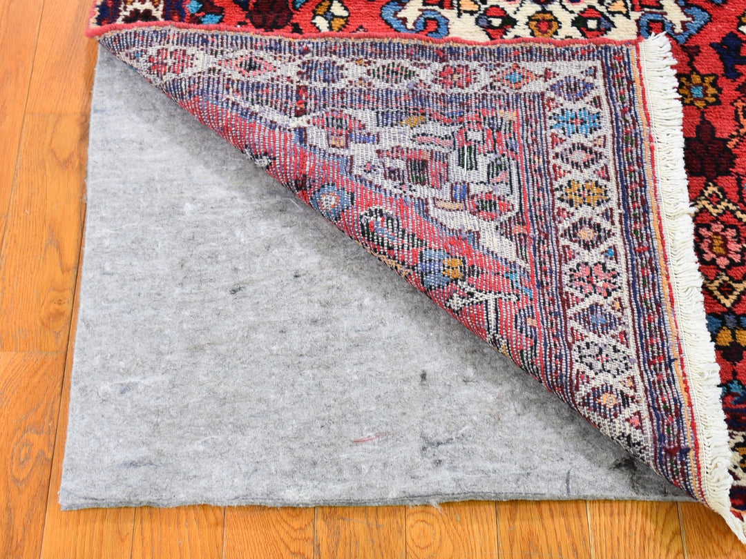 3'6" x 5'4" New Hand Knotted Red Wool Runner Oriental Rug - MOA10259828