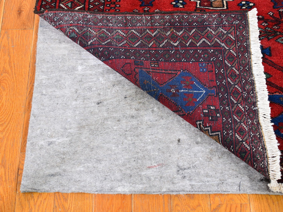 4'1" x 8'6" New Hand Knotted Red Wool Rectangle Oriental Rug - MOA10259837