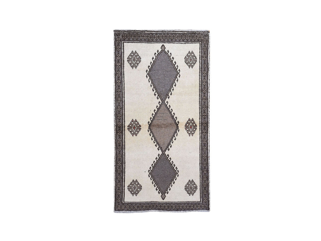 3'5" x 6'4" New Hand Knotted Ivory Wool Rectangle Oriental Rug - MOA10259844