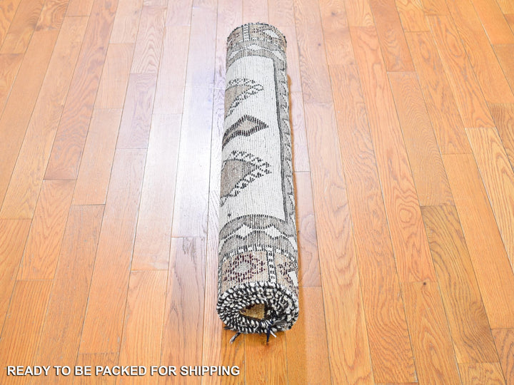 3'6" x 6'10" New Hand Knotted Ivory Wool Rectangle Oriental Rug - MOA10259845