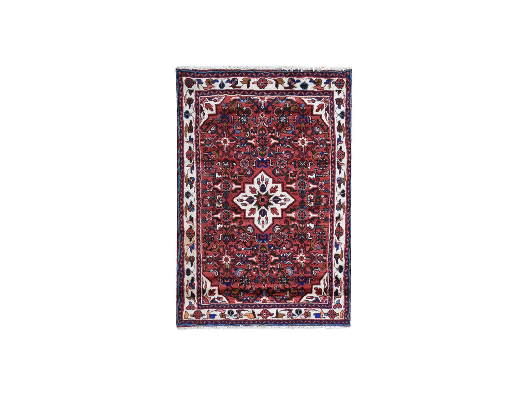 3'6" x 5'1" New Hand Knotted Red Wool Rectangle Oriental Rug - MOA10259848