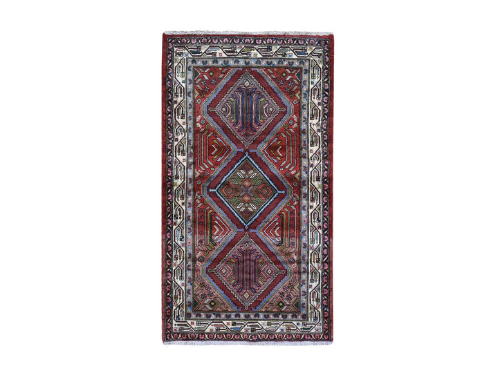 3'8" x 6'5" New Hand Knotted Red Wool Rectangle Oriental Rug - MOA10259851