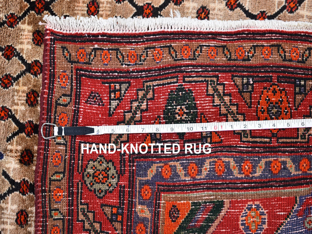 4'9" x 10'1" New Hand Knotted Brown Wool Runner Oriental Rug - MOA10259857