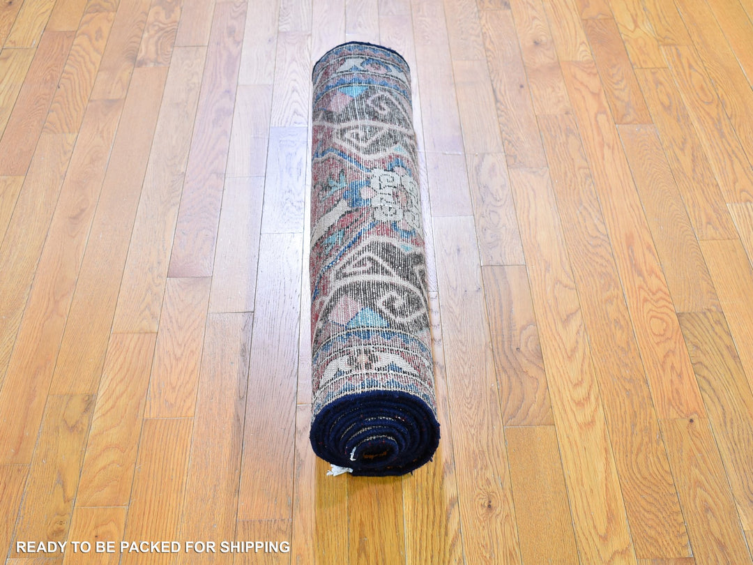 3'5" x 9'7" New Hand Knotted Red Wool Runner Oriental Rug - MOA10259860