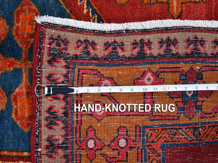 5'0" x 12'9" Vintage Hand Knotted Red Wool Runner Oriental Rug - MOA10259867