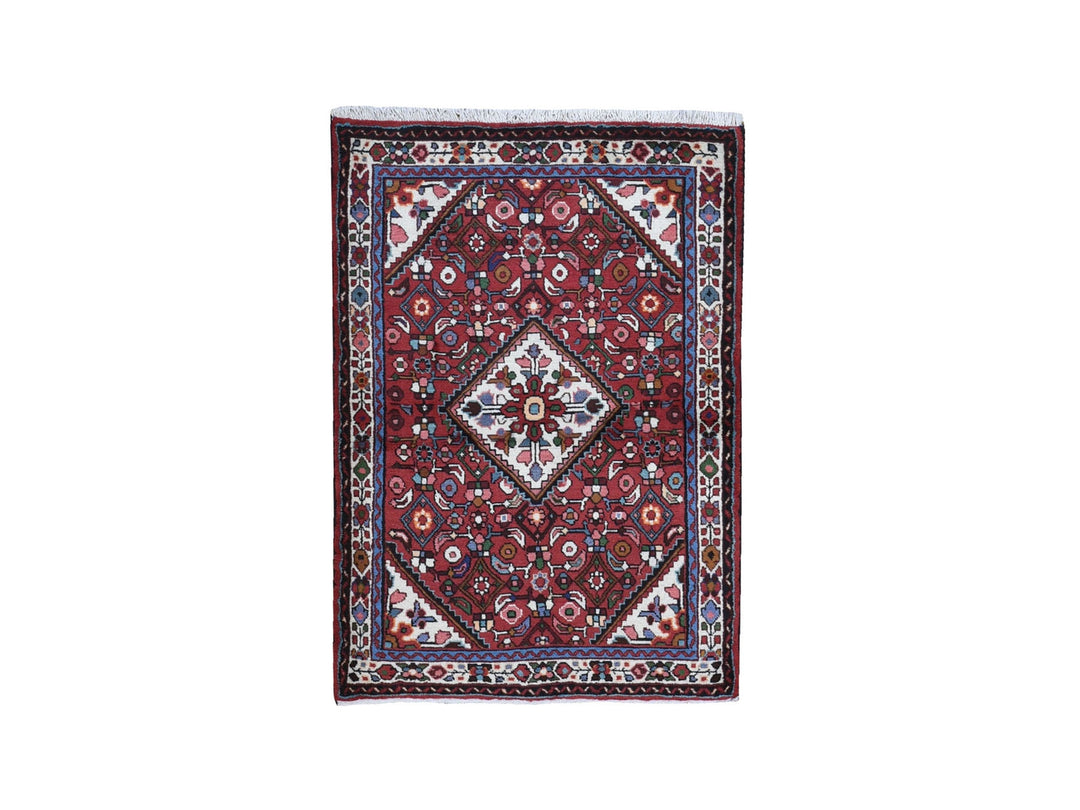 3'7" x 5'1" New Hand Knotted Red Wool Rectangle Oriental Rug - MOA10259880