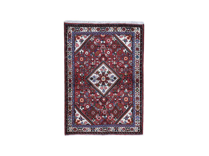 3'7" x 5'1" New Hand Knotted Red Wool Rectangle Oriental Rug - MOA10259880