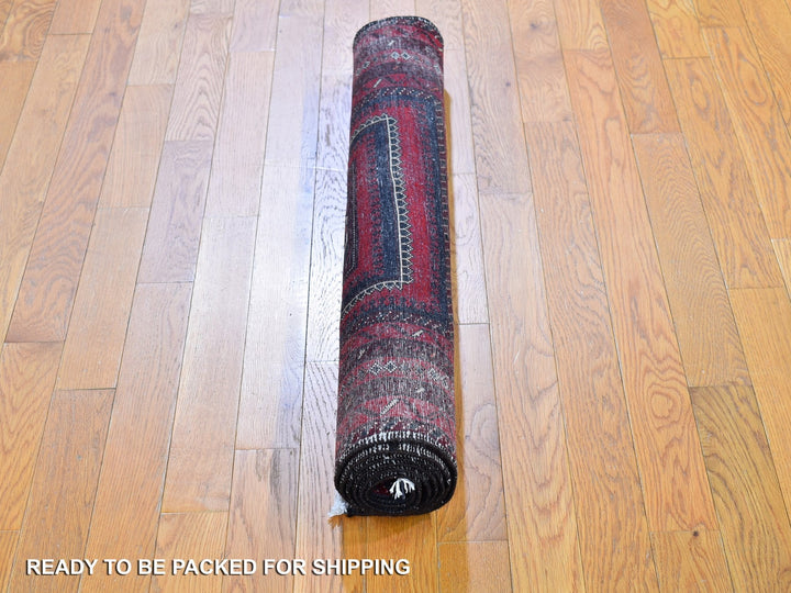 3'5" x 6'1" Vintage Hand Knotted Red Wool Rectangle Oriental Rug - MOA10259885