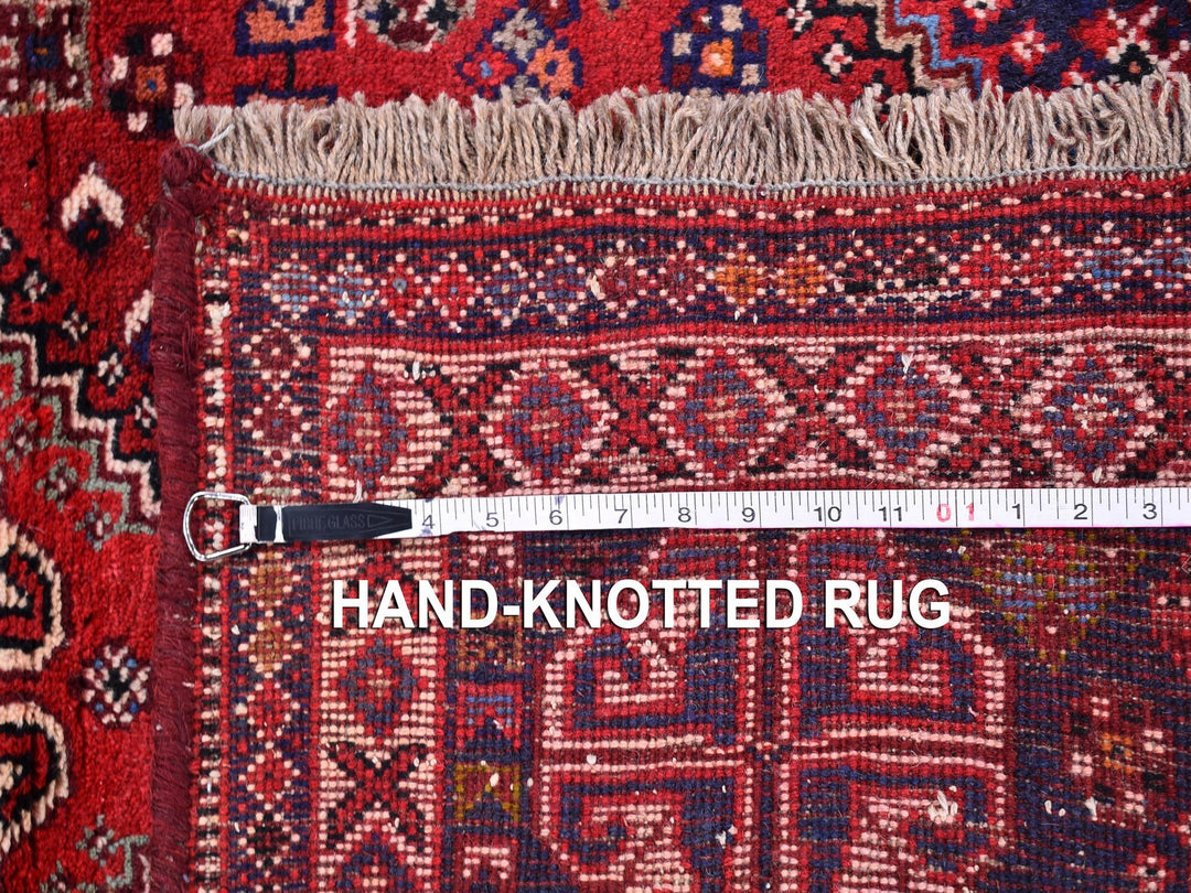 3'5" x 5'4" New Hand Knotted Red Wool Rectangle Oriental Rug - MOA10259888