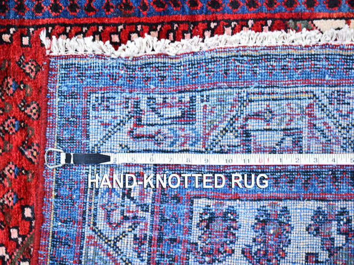 3'7" x 5'0" Vintage Hand Knotted Red Wool Rectangle Oriental Rug - MOA10259904