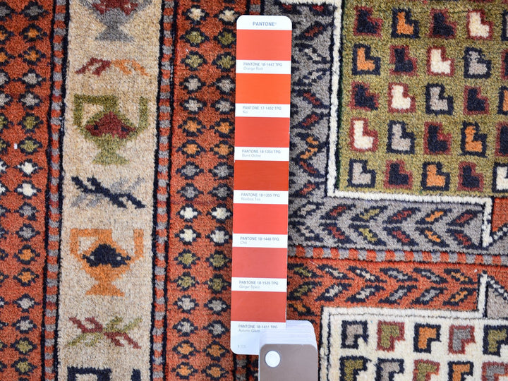 4'0" x 5'10" Vintage Hand Knotted Brown Wool Rectangle Oriental Rug - MOA10259925