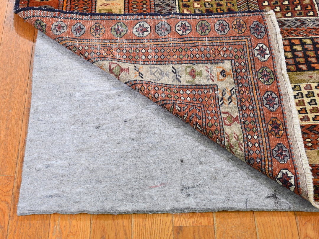 4'0" x 5'10" Vintage Hand Knotted Brown Wool Rectangle Oriental Rug - MOA10259925
