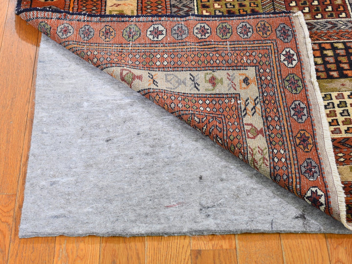 4'0" x 5'10" Vintage Hand Knotted Brown Wool Rectangle Oriental Rug - MOA10259925