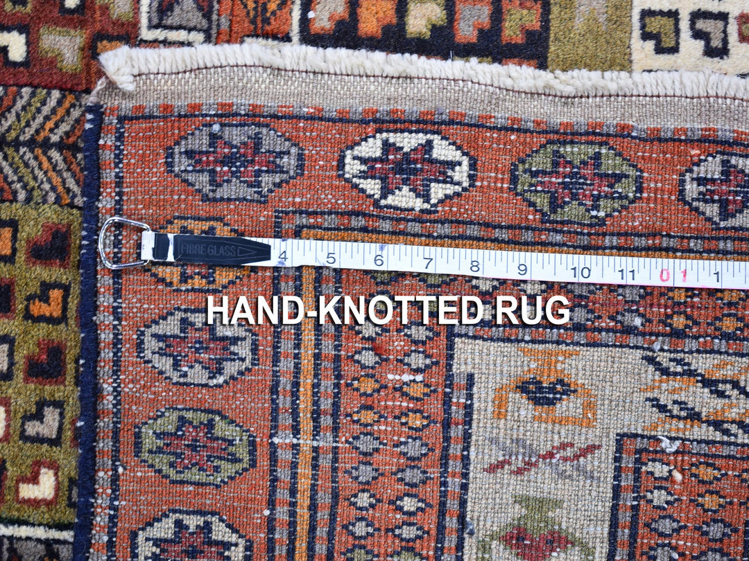 4'0" x 5'10" Vintage Hand Knotted Brown Wool Rectangle Oriental Rug - MOA10259925