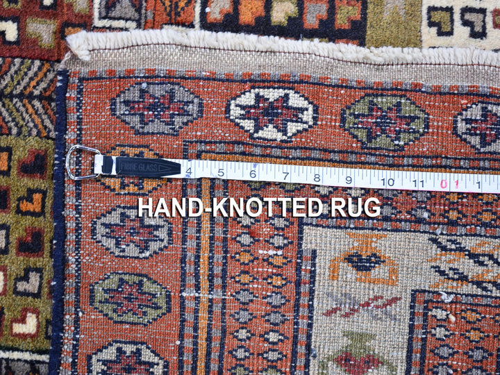 4'0" x 5'10" Vintage Hand Knotted Brown Wool Rectangle Oriental Rug - MOA10259925