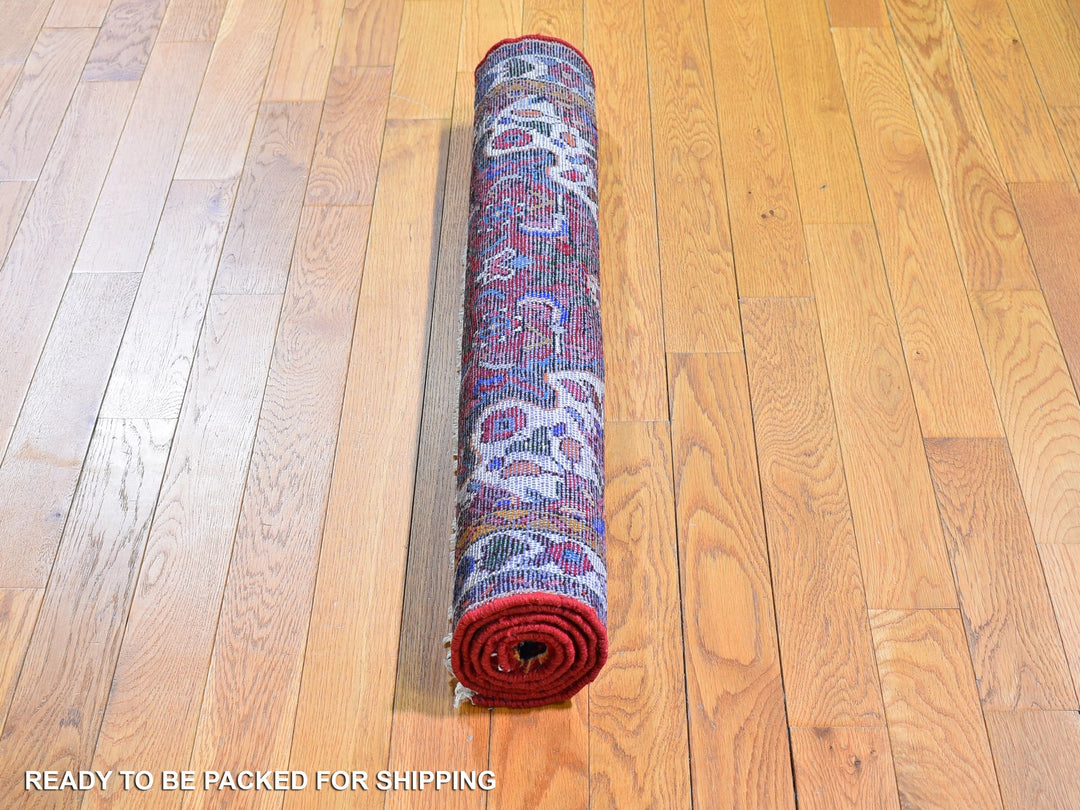 3'3" x 4'7" New Hand Knotted Red Wool Rectangle Oriental Rug - MOA10259932