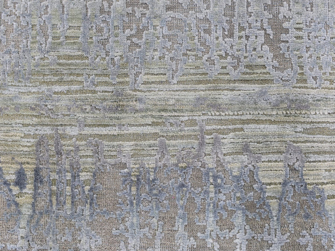9'0" x 12'5" New Hand Knotted Pink Wool & Silk Rectangle Oriental Rug - MOA10259948