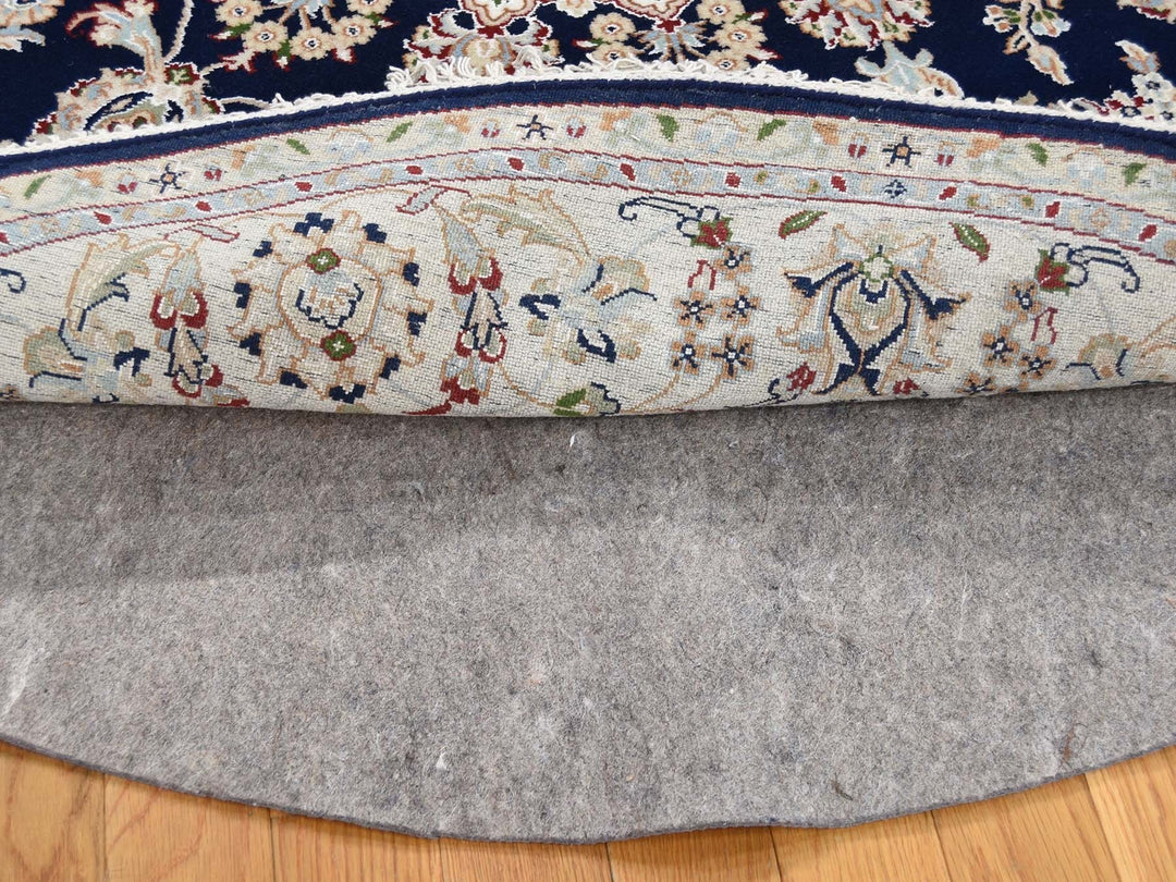 6'0" x 6'0" New Hand Knotted Blue Wool Rectangle Oriental Rug - MOA10259993