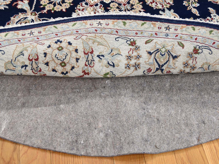 6'0" x 6'0" New Hand Knotted Blue Wool Rectangle Oriental Rug - MOA10259993