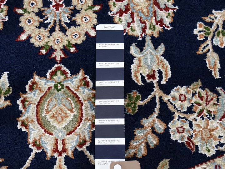 6'0" x 6'0" New Hand Knotted Blue Wool Rectangle Oriental Rug - MOA10259993