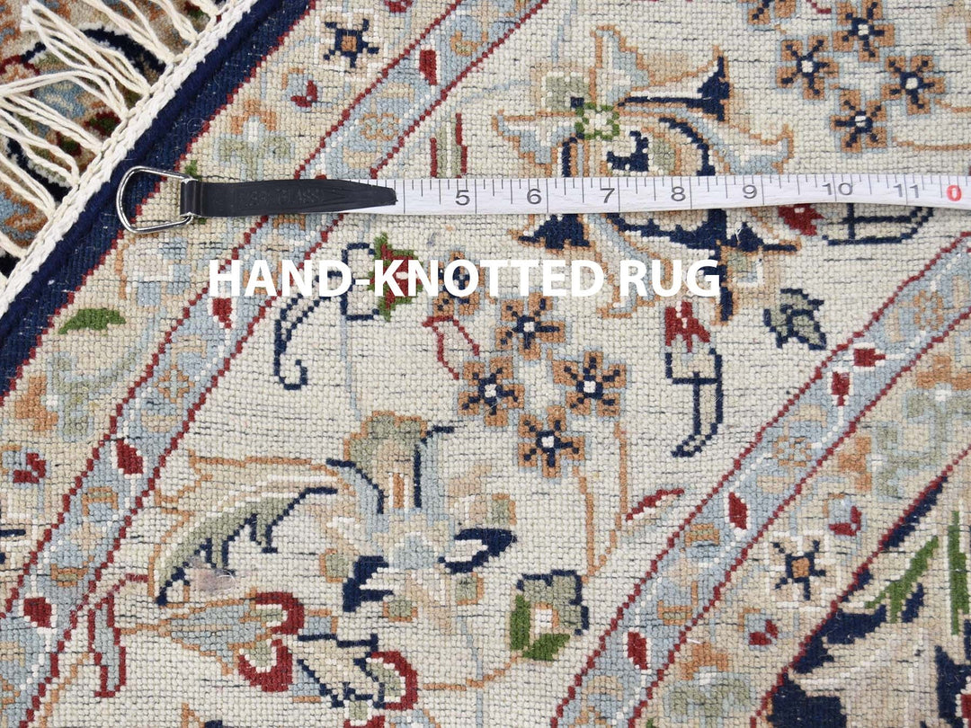 6'0" x 6'0" New Hand Knotted Blue Wool Rectangle Oriental Rug - MOA10259993