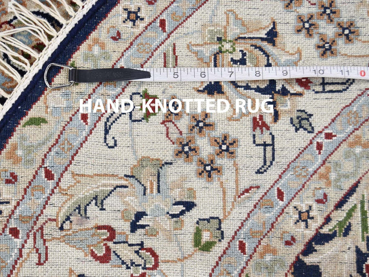 6'0" x 6'0" New Hand Knotted Blue Wool Rectangle Oriental Rug - MOA10259993