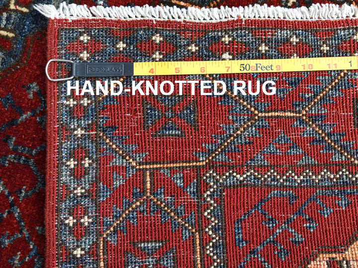 3'5" x 4'4" New Hand Knotted Red Wool Rectangle Oriental Rug - MOA10260002