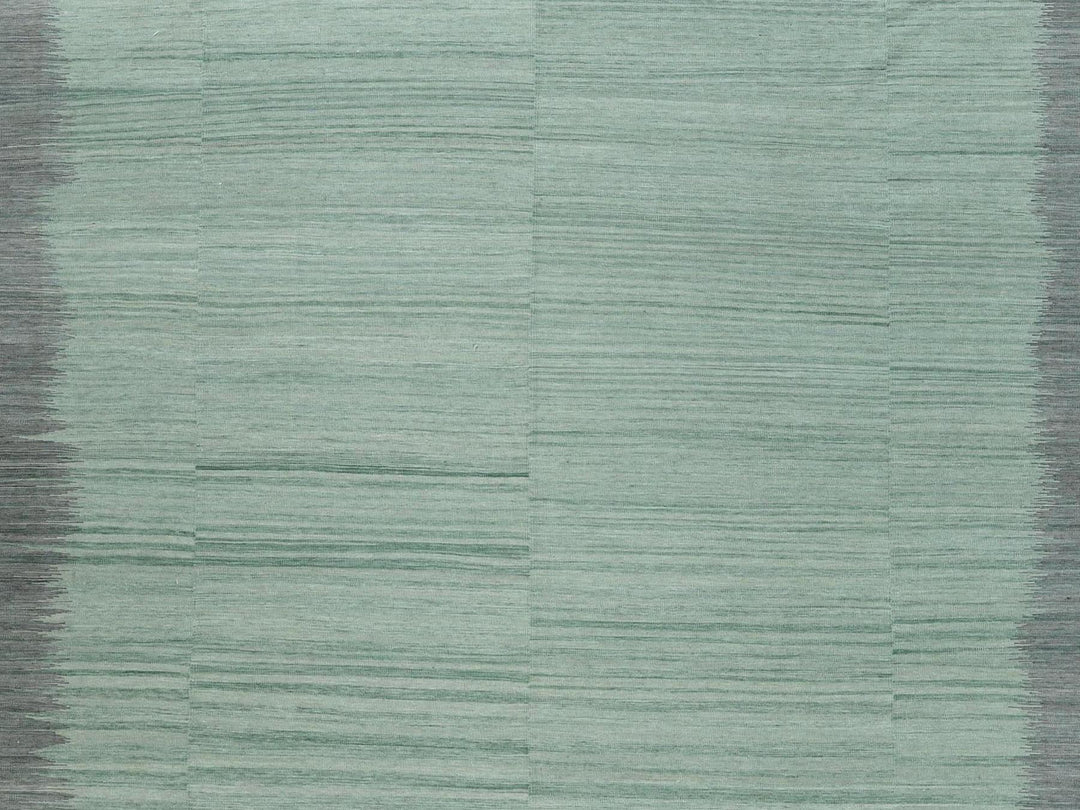 12'0" x 15'0" New Hand Woven Green Wool Rectangle Oriental Rug - MOA10260020