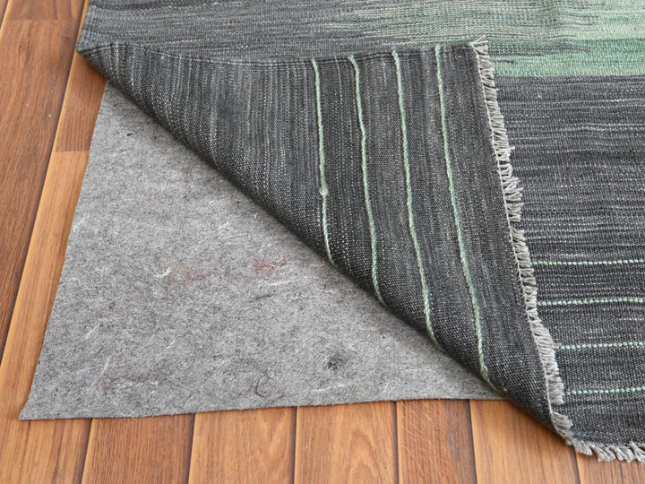 12'0" x 15'0" New Hand Woven Green Wool Rectangle Oriental Rug - MOA10260020