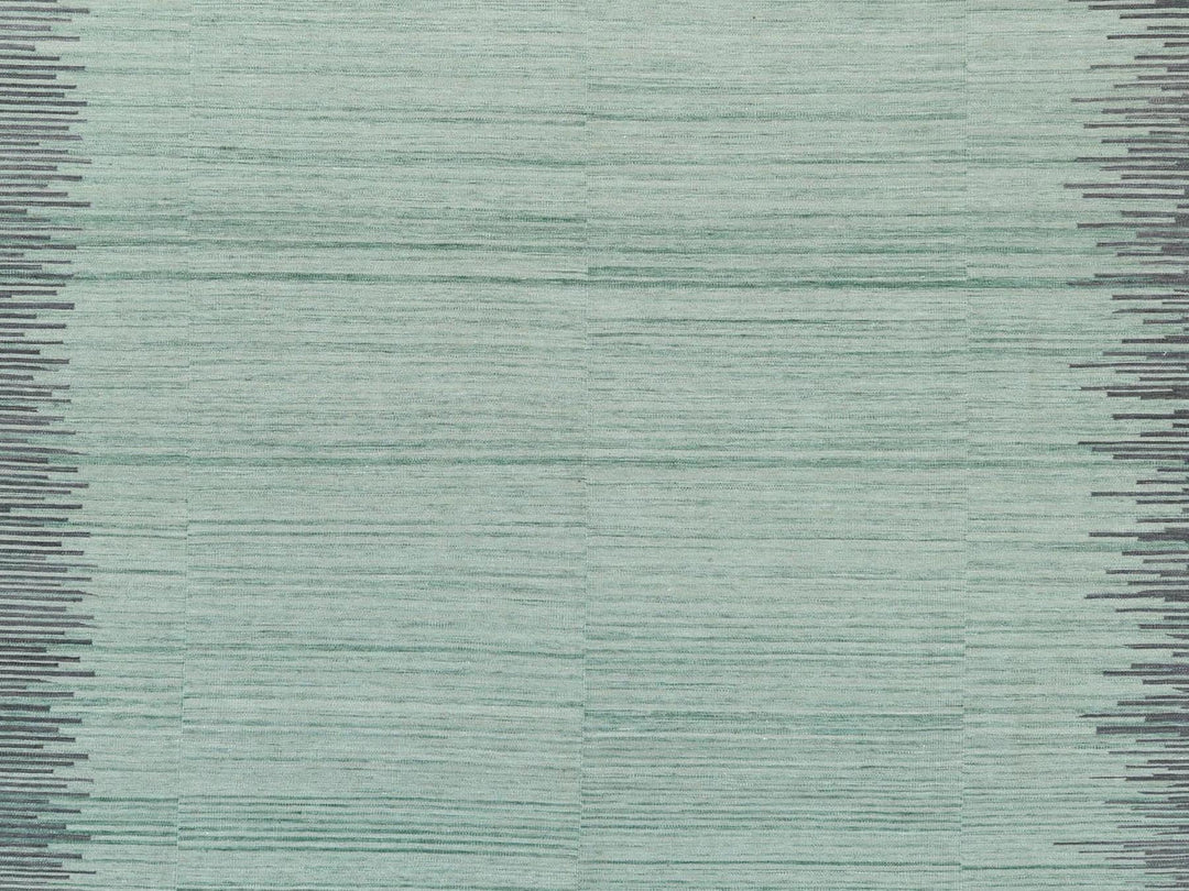 10'0" x 14'1" New Hand Woven Green Wool Rectangle Oriental Rug - MOA10260021