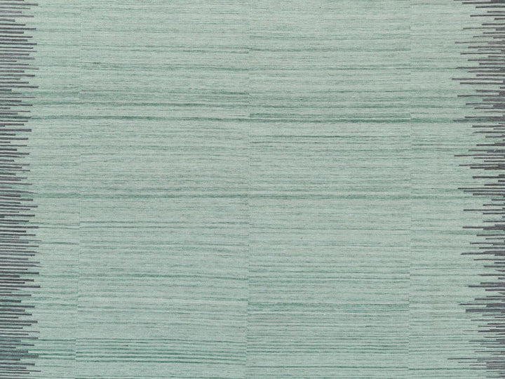 10'0" x 14'1" New Hand Woven Green Wool Rectangle Oriental Rug - MOA10260021