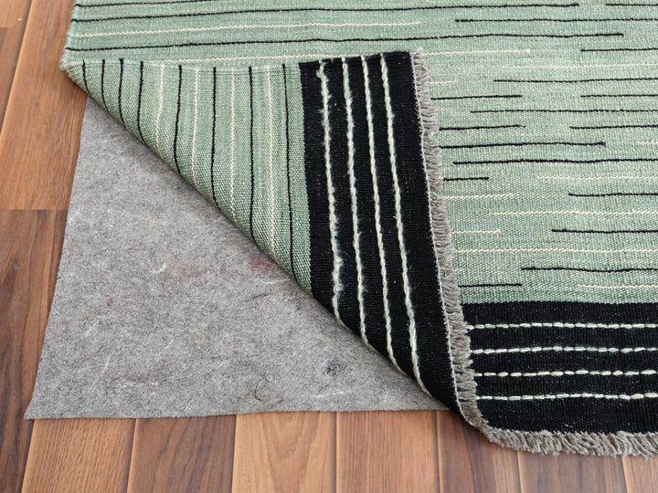 12'6" x 15'0" New Hand Woven Green Wool Rectangle Oriental Rug - MOA10260034