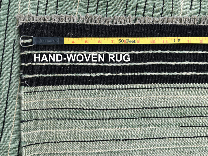 10'2" x 14'0" New Hand Woven Green Wool Rectangle Oriental Rug - MOA10260035