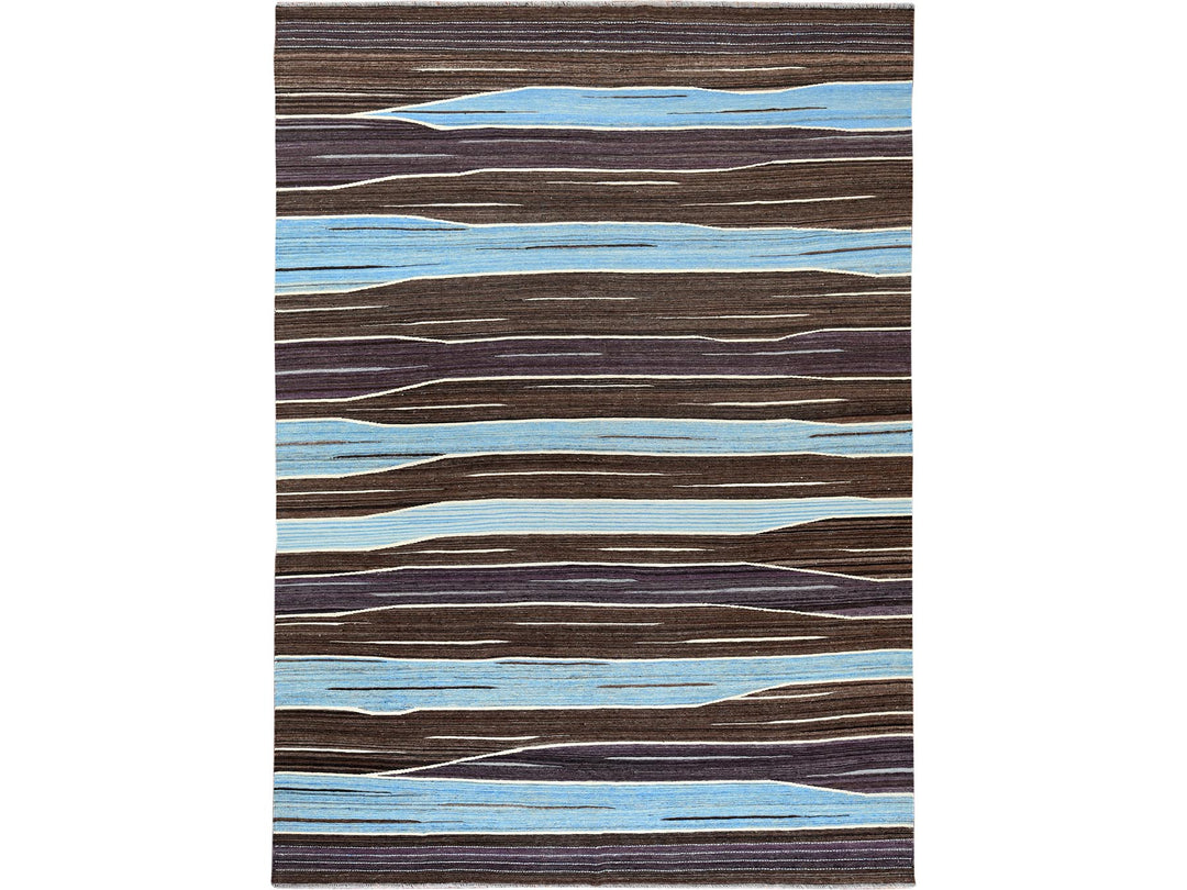 9'6" x 12'0" New Hand Woven Brown Wool Rectangle Oriental Rug - MOA10260036