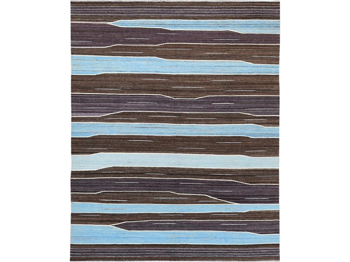 8'2" x 10'1" New Hand Woven Brown Wool Rectangle Oriental Rug - MOA10260038