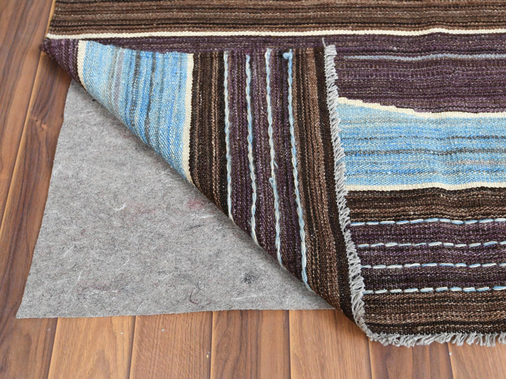 8'2" x 10'1" New Hand Woven Brown Wool Rectangle Oriental Rug - MOA10260038
