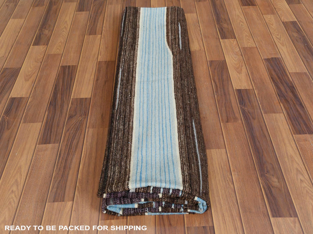 8'2" x 10'1" New Hand Woven Brown Wool Rectangle Oriental Rug - MOA10260038