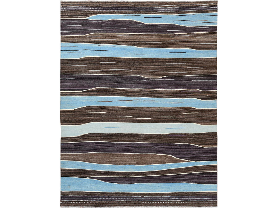8'3" x 10'2" New Hand Woven Brown Wool Rectangle Oriental Rug - MOA10260039