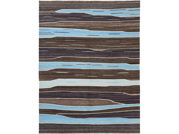 8'3" x 10'2" New Hand Woven Brown Wool Rectangle Oriental Rug - MOA10260039