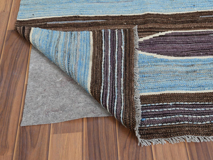 6'3" x 9'0" New Hand Woven Brown Wool Rectangle Oriental Rug - MOA10260040