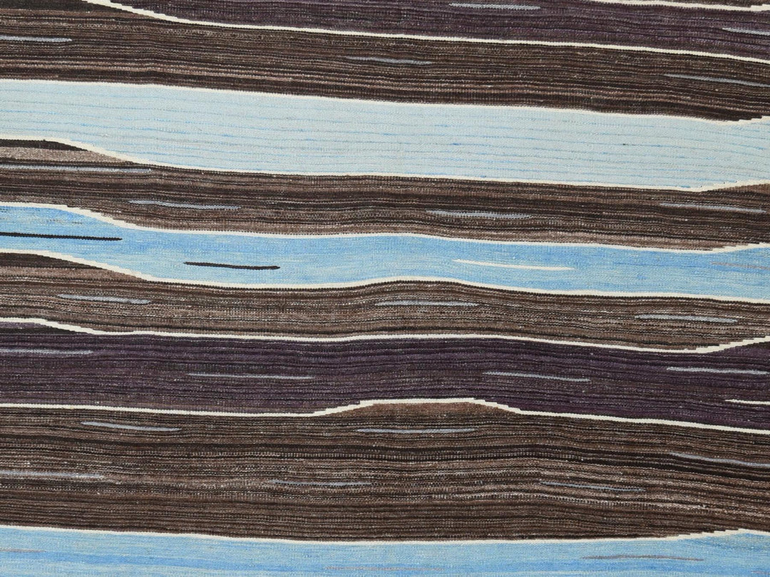 6'4" x 9'0" New Hand Woven Brown Wool Rectangle Oriental Rug - MOA10260041