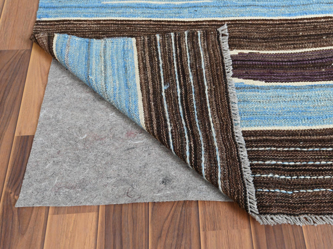 6'4" x 9'0" New Hand Woven Brown Wool Rectangle Oriental Rug - MOA10260041
