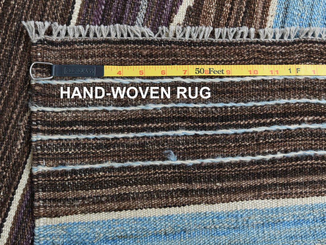 6'4" x 9'0" New Hand Woven Brown Wool Rectangle Oriental Rug - MOA10260041