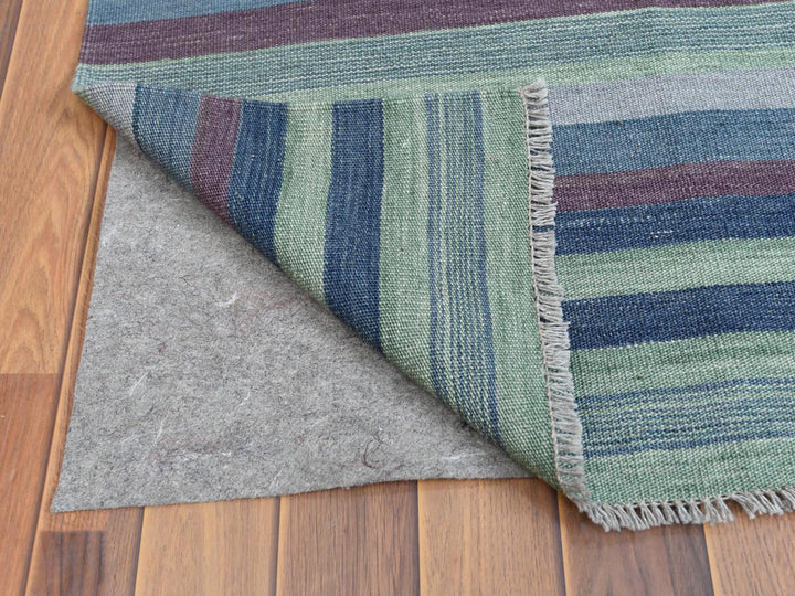10'4" x 14'2" New Hand Woven Green Wool Rectangle Oriental Rug - MOA10260097