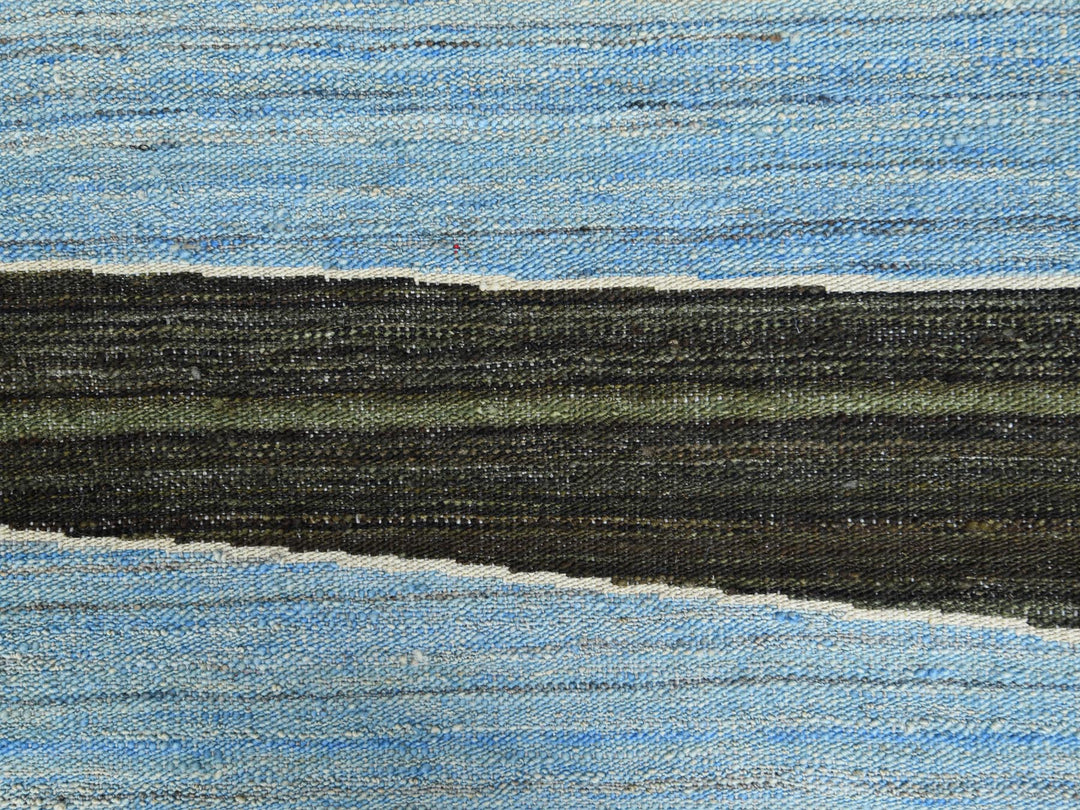 12'5" x 15'0" New Hand Woven Blue Wool Rectangle Oriental Rug - MOA10260105