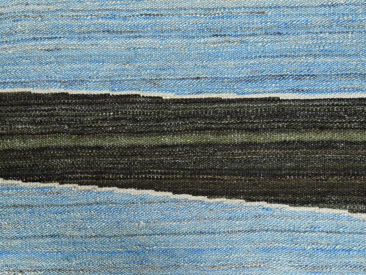 12'5" x 15'0" New Hand Woven Blue Wool Rectangle Oriental Rug - MOA10260105
