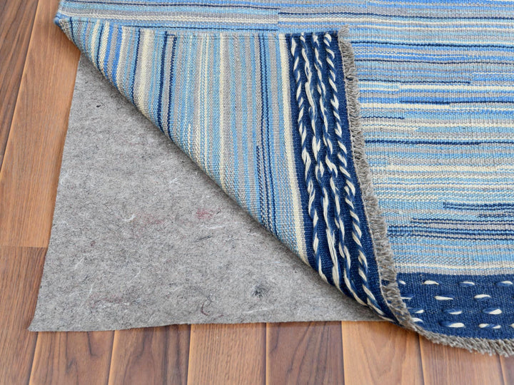 10'5" x 13'10" New Hand Woven Blue Wool Rectangle Oriental Rug - MOA10260108